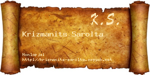 Krizmanits Sarolta névjegykártya