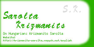 sarolta krizmanits business card